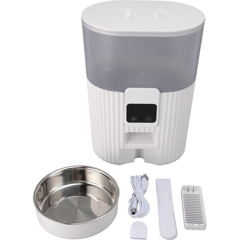 Jeffergarden Distributeur automatique de nourriture pour chats et chiens, Wi-Fi 2,4 GHz, avec gamelle en acier inoxydable, jusqu'à 10 repas par jour, contrôle par application (1/5)