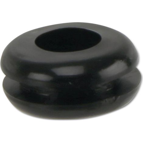 Passe-câble KSS en PVC souple, noir, épaisseur de plaque 1,7, diamètre du trou 6,4, fermé, 1 pièce (1/2)