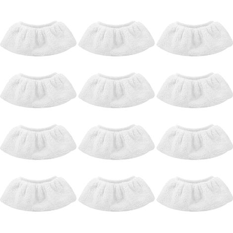 12 chiffons en microfibre, accessoire en tissu blanc, convient à la plupart des nettoyeurs à vapeur (1/5)