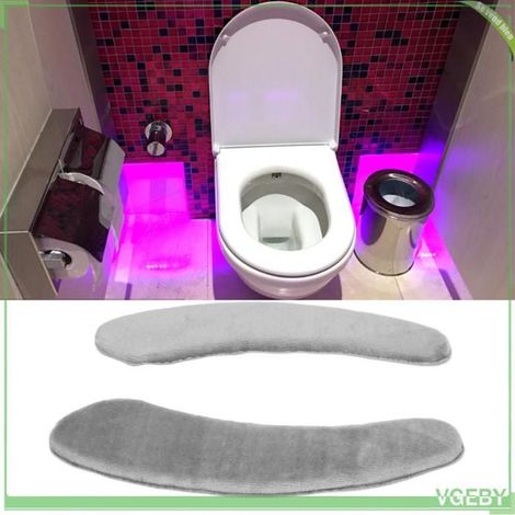 Housse de siège de toilette - FAFEICY - 2 pièces - Lavable - Réutilisable - 37 cm - Gris (1/5)