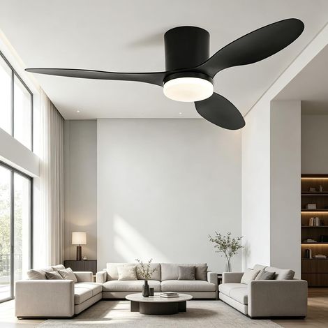 Lustre de 132 cm avec ventilateur de plafond et télécommande. Ventilateur de plafond avec éclairage LED réversible et silencieux à trois couleurs(3) (1/5)