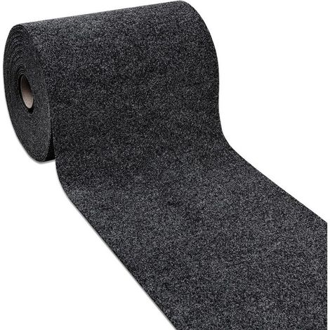 Tapis Coureur Moquette Paillasson Couleur Unie Trottoir Anthracite - 50x40 Cm (1/5)