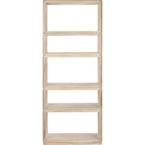 Etagère, meuble étagère en bois de manguier coloris naturel - longueur 80 x profondeur 40 x Hauteur 200 cm (1/5)