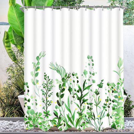 Duschvorhang Blumen Wasserdicht 200x200cm Antischimmel Textil Badezimmer (1/5)