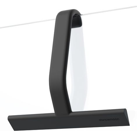 Raclette Douche avec Crochet intégré, 25 cm, Noir  Design primé, silicone monobloc doux au toucher, pour parois de douche, fenêtres, miroirs, carrelages et voitures (1/5)