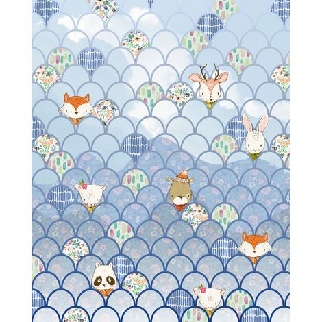 Papier peint panoramique enfant Shelly Bluewave (1/4)