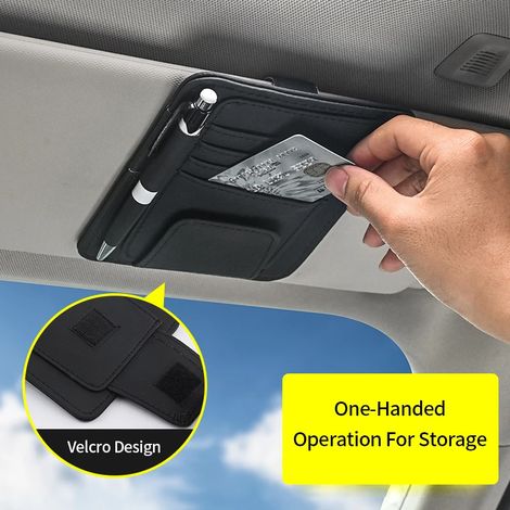 Pare-soleil de voiture multipoches, accessoire intérieur auto, pochette de rangement pour documents, porte-stylo (1/4)