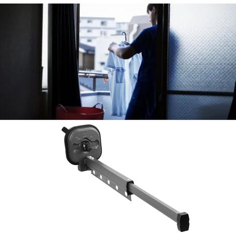 Zusammenklappbarer Wäscheständer für den Balkon, Wandmontage, kein Bohren erforderlich, Saugnapf, Trockenstange für Bettdecken, einfache Staubentfernung. (1/5)