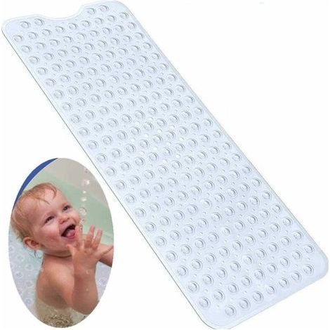 Tapis de Baignoire de Sécurité Antidérapant,Extra Long Tapis de Baignoire antidérapant,Tapis de Douche antibactérien-moisissures ,Très Long,Idéal pour Les Enfants (1/4)