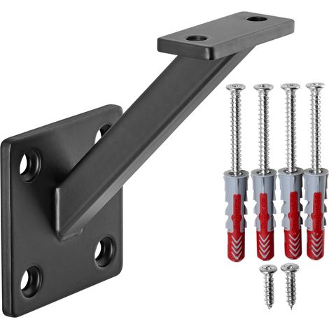 SOTECH Handlaufhalter VECTOR 45° Stahl schwarz pulverbeschichtet 58 x 96 x 75 mm Geländerhalter eckig Halter für Treppengeländer, 1er Set