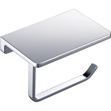 Porte-papier toilette avec étagère, chromé (1/4)