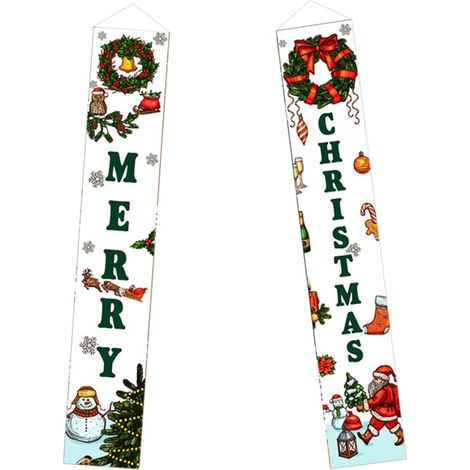 Christmas Door Curtain in Polyester, Decorative Pair for Front Door, Festive and Luminous Banner for Outdoor and Indoor Decoration (1/5)