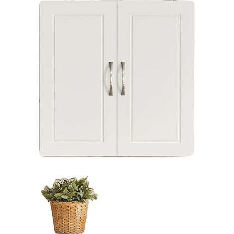 Armario de pared con estante ajustable, diseño que ahorra espacio, color blanco. (1/2)