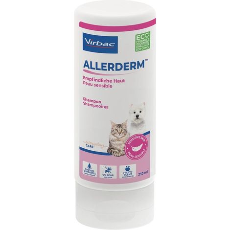 Shampooing VIRBAC ALLERDERM pour peaux sensibles de chiens et chats 250 ml (1/3)