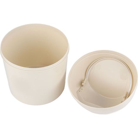 Mini poubelle de bureau en polypropylène, compacte et élégante, avec couvercle, idéale pour la cuisine, le bureau, la chambre ou le salon (blanche). (1/5)