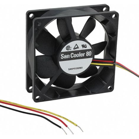 Ventilatore 12vdc 80x80x25 4,56w 3 cavi sfere 9a0812g401