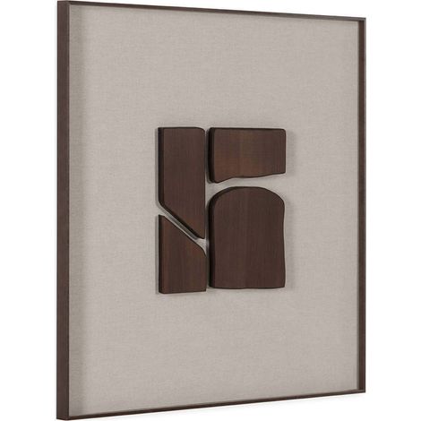 Tableau mural abstrait en verre et bois - naturel (1/4)