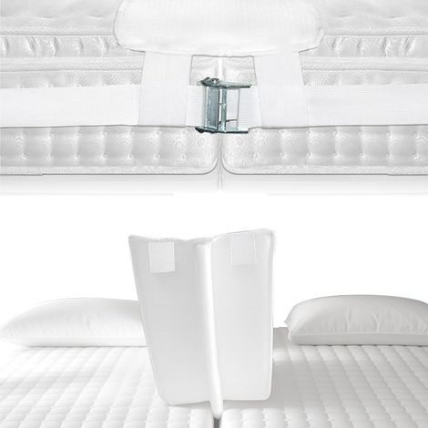 Bettbrücke 200 x 30 cm, Bettbrücke mit Matratzengurt (10 x 5 cm)  Matratzenverbinder, Metallbefestigung, Füllkeil, für Boxspringbetten, geeignet für Familien und Paare (1/5)