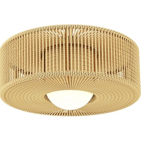 Runde Boho-Deckenleuchte aus Hanfseil, G9-Fassung, Beige, Ø 30 cm (1/5)