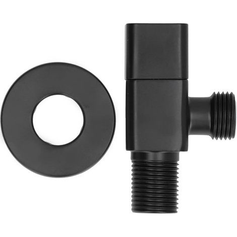 Allecto plus – Wasserdurchflussregler für Dusche und Bad in Schwarz – Eckarmatur G1/2 für WC – Waschbeckenzubehör mit Absperrventil (1/5)
