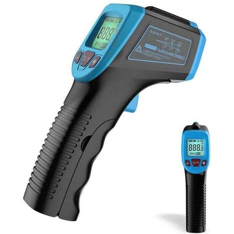 Enowelir Thermomètre Infrarouge Laser Numérique Sans Contact Pistolet Température -50°C à 600°C avec Écran LCD Bleu (1/5)