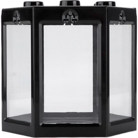 Petit Aquarium en forme hexagonale, Mini Aquarium Portable superposable pour la décoration de bureau, noir (1/5)