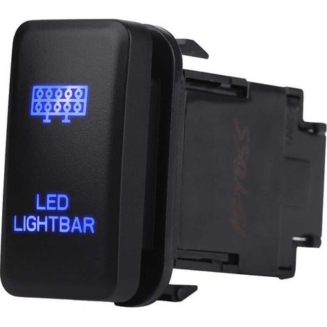 Interrupteur à bascule de barre lumineuse à LED ON-OFF LED Light, 12V Bleu LED Auto Auto On Off Rocker Toggle Switch pour Hilux Landcruiser VIGO(LED LIGHT BAR Pattern)