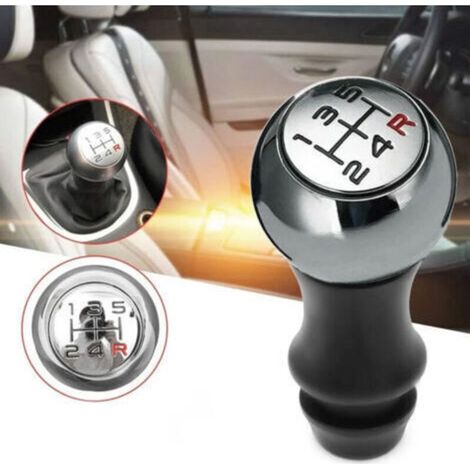 Pommeau de levier de vitesse en aluminium à 5 vitesses, pommeau de levier de vitesse rouge R, changement de vitesse de voiture, adapté pour 106/ 206 /207/ 207 /301/306 307 406/ 508//605/807 /2008/3008 (1/5)