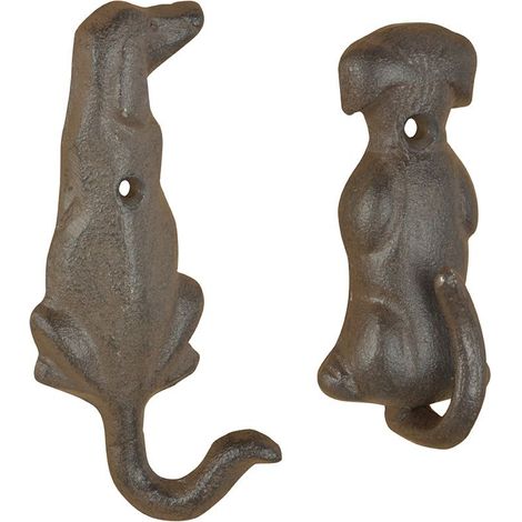 Patère queue d'animal en fonte (Lot de 2) Chien (1/3)