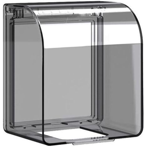 Couvercle étanche pour prise de courant type 86, cache-prise et cache-interrupteur pour salle de bain et cuisine, version plus haute, noir transparent, dimensions 86x92x75 mm, lot de 2 pièces (1/5)