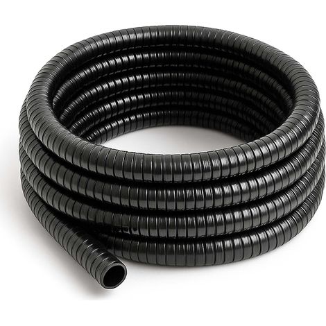 Wiltec Tuyau d'aspiration noir – 10 m / Ø 20 mm (3/4") / 110 g/m – avec Spirale de renforcement – Tube souple sans pression en PVC – pour Arrosage Irrigation Jardinage Évacuation Refoulement