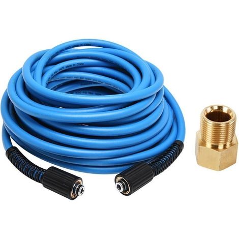 Tuyau d'extension pour nettoyeur haute pression M22 3600 PSI en PVC flexible et résistant Bleu 20 m 10 m 15 m 20 m (1/5)