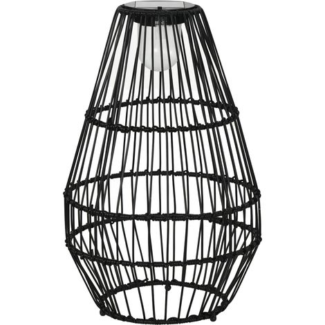 Lampe d'extérieur, lampe de jardin, solaire, autonomie de 8 h, allumage automatique, aspect rotin, 34 x 34 x 56 cm (1/5)