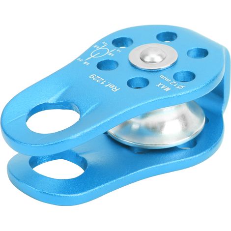 Poulie fixe en aluminium robuste 20KN pour escalade et travaux en hauteur, compacte et durable. (1/5)