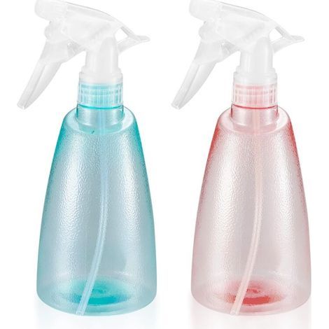 2 Pièces Flacons Pulverisateur Vide 500ML, Vaporisateur Bouteilles en Plastique, Bouteille Spray Vide, Flacon Pompe Vide pour Ménage, Jardin, Coiffeur, Plantes, Fleurs - Rose/Vert (1/5)