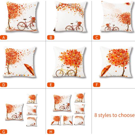 Taie d'oreiller en coton pour la Saint-Valentin, 45 x 45 cm, motif sapin rouge et vélo, décoration canapé et voiture, style D (1/5)