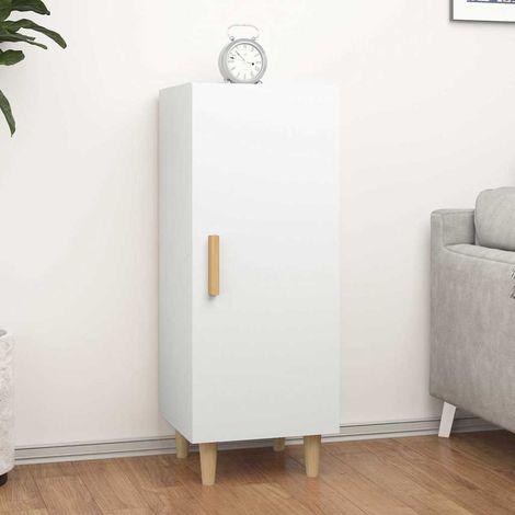Aparador de madera contrachapada blanco 34,5x34x90 cm (1/4)