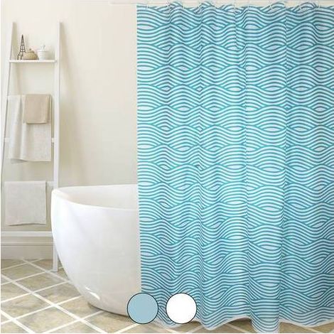 TENDA PER DOCCIA IN TESSUTO POLIESTERE WAVE Misura: cm 180x200 Bianco