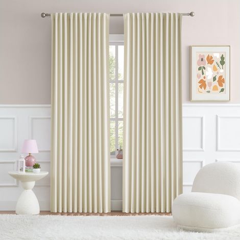 Lot de 2 Rideaux occultants plissés avec Pattes arrière pour Chambre à Coucher, Salle à Manger, terrasse, Porte coulissante en Verre, Salon (177,8 x 213,4 cm (l x L) (1/5)