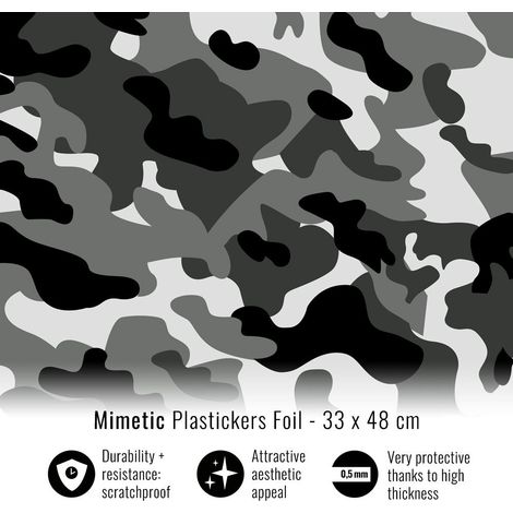 Pellicola Adesiva per Plastiche, Mimetic - Dimensione: 33 X 48 CM