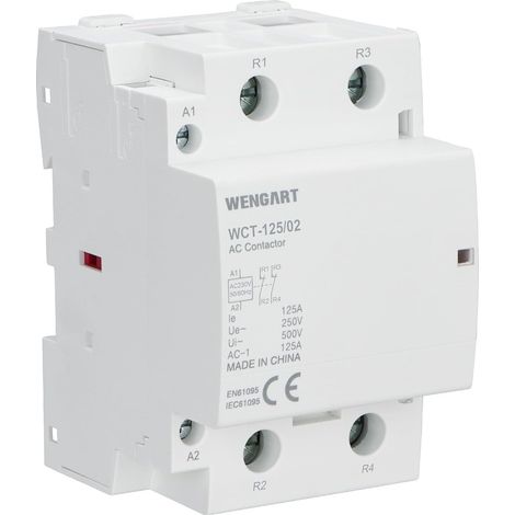 Contacteur Modulaire Silencieux 125A - Bobine AC 230V - Haute Puissance pour Pompe à Chaleur et Borne de Recharge VE - Largeur 54mm (3 Modules) - Confort Acoustique - WCT-125 (1/5)