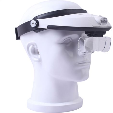 Sollbry Stirnband 5-Lens-Fernglas aus dritter Hand, das Schmuckreparatur-Leselupen hält, Dentallupen 1,0 x 1,5 x 2,0 x 2,5 x 3,0 x 3,5 x (1/5)