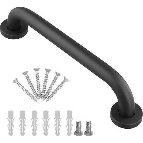 Barre d'appui Salle de Bain, Barre de Maintien Acier Inoxydable Noir avec Vis Cachées, pour Salle de Bain, Cuisine, Escaliers (1/5)