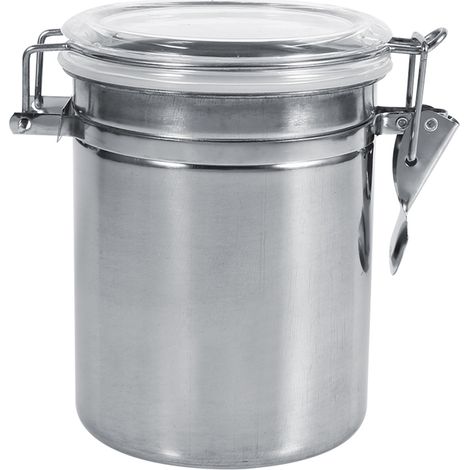 Boîte de rangement alimentaire en inox pour cuisine, pot hermétique grand format pour thé, café, sucre, grains, récipient robuste. (1/5)