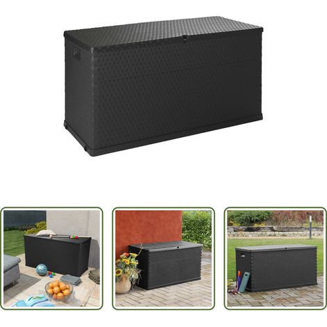 Garten-Truhe - Garten-Aufbewahrungsbox Anthrazit 120x56x63 cm PP Rattan (1/5)