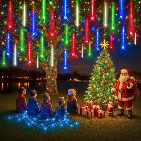 Guirlande Lumineuse - Pluie de Météores - 30 cm -10pcs Étanche - Économie d'énergie (1/4)