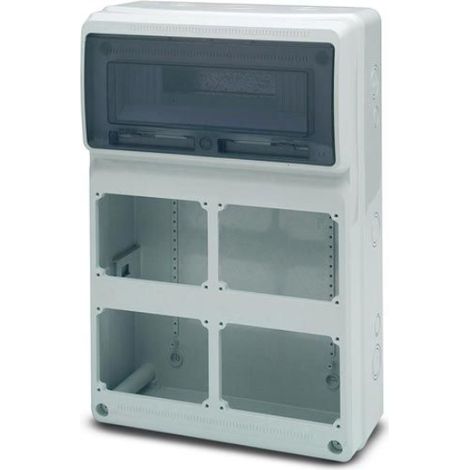 Quadro vuoto, 506x330x150mm, 16 moduli, 4 prese interbloccate, compatibile con prese serie 14 - Rosi 18.3001 (1/5)