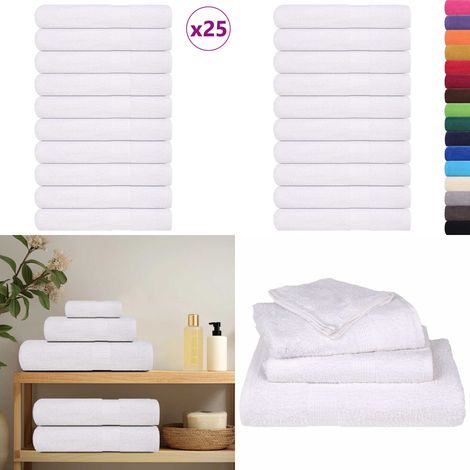 vidaXL Saunatücher 25 Stk. Weiß 80x200 cm 360 g/m² 100% Baumwolle (1/5)