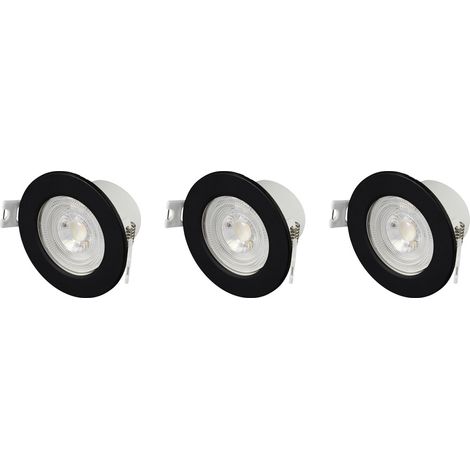 Sygonix SY-6418012  LED-Einbauleuchte 3er Set  LED LED 5.5 W Schwarz