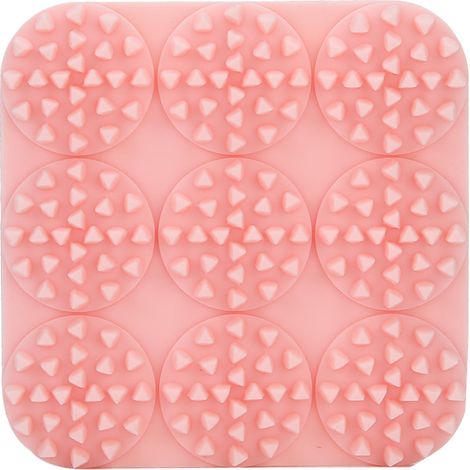 Brosse de massage pour cuir chevelu et corps, en silicone antidérapant, universelle, pour douche et bain, rose (1/5)